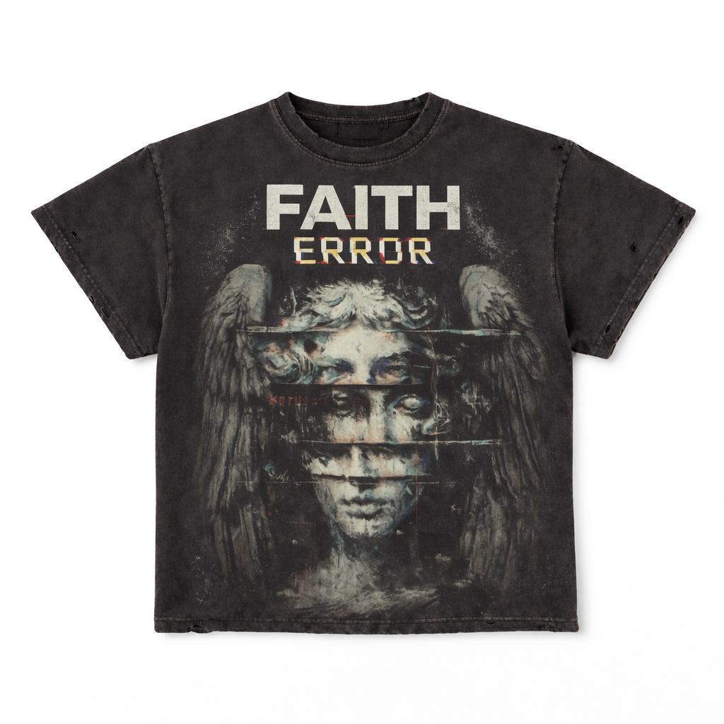 Faith Error Angel Glitch Graphic Tee