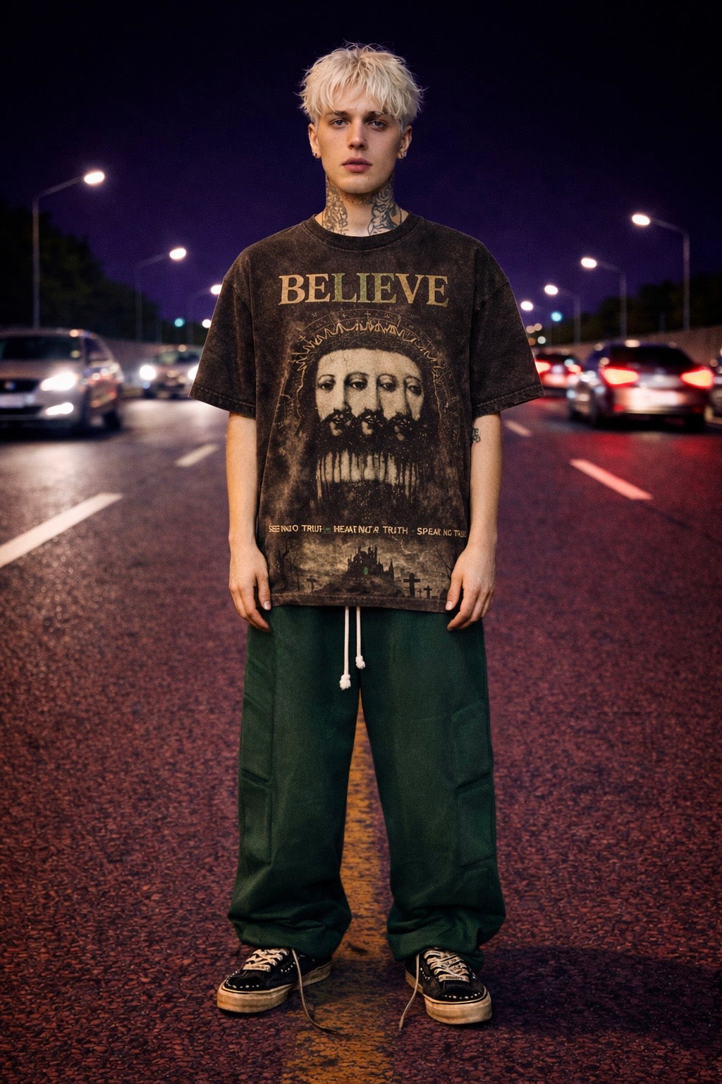 Believe “See No Truth” Gothic Graphic Tee