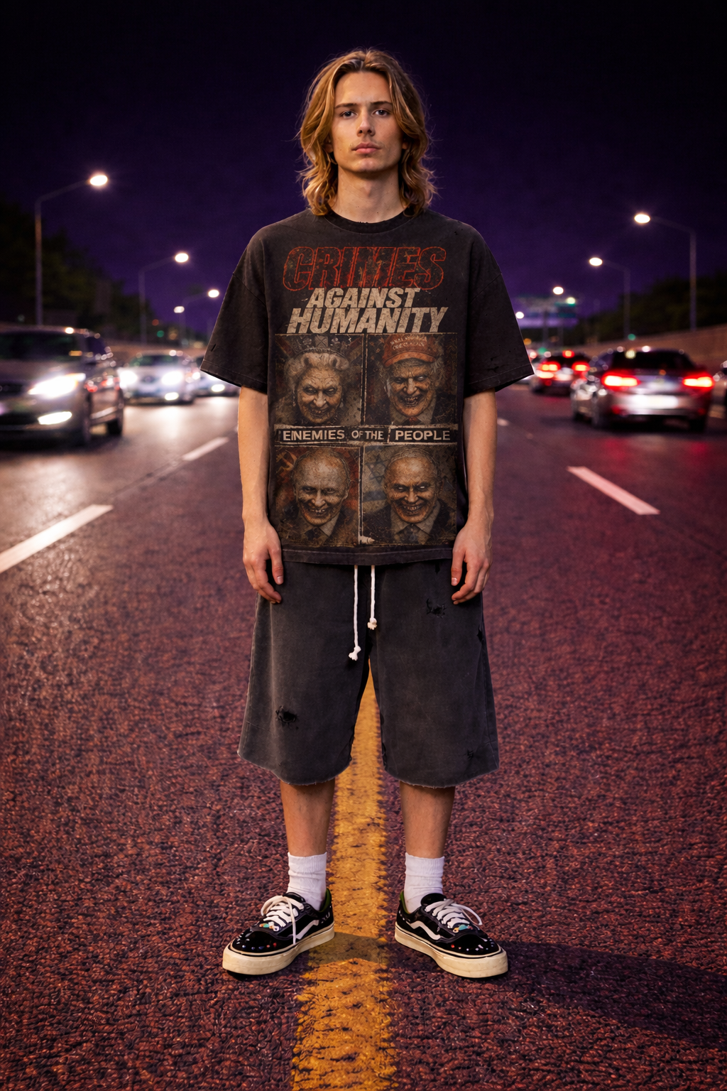 Crimes Against Humanity Vintage Graphic Tee