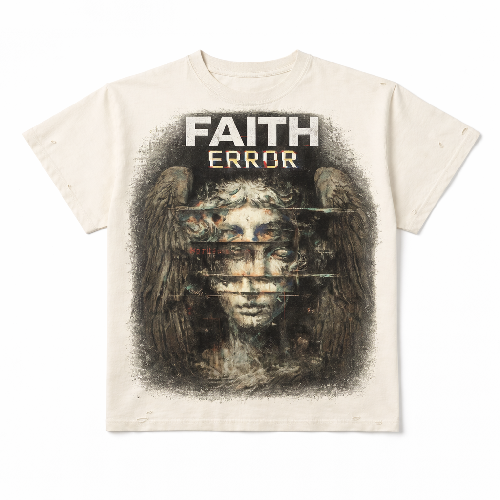 Faith Error Angel Glitch Graphic Tee