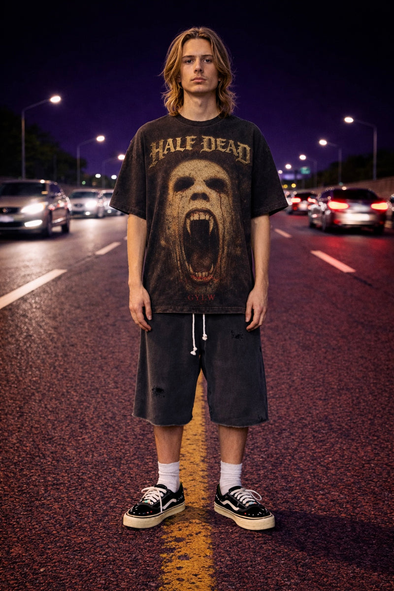 Half Dead Horror Graphic Tee