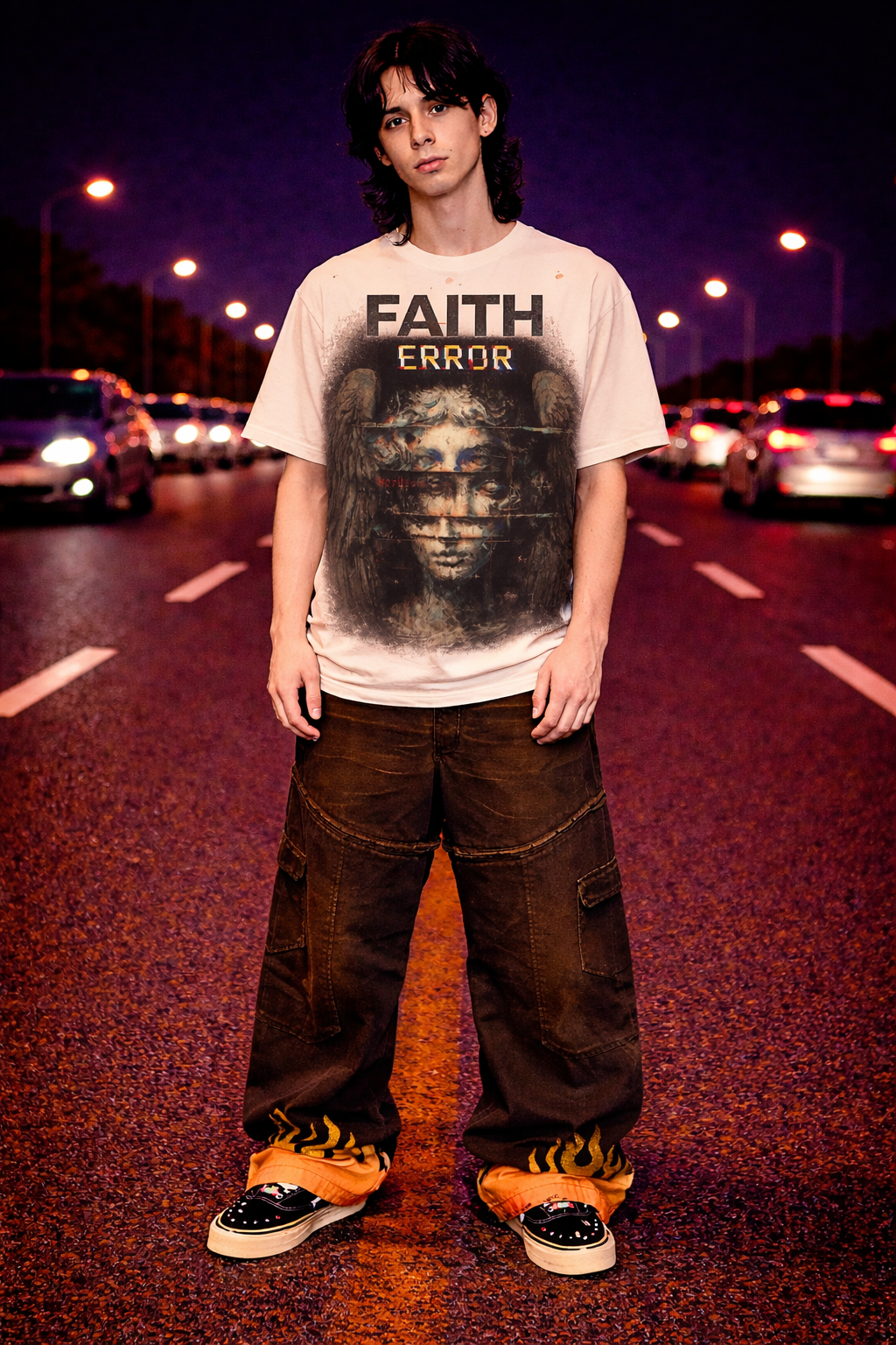 Faith Error Angel Glitch Graphic Tee
