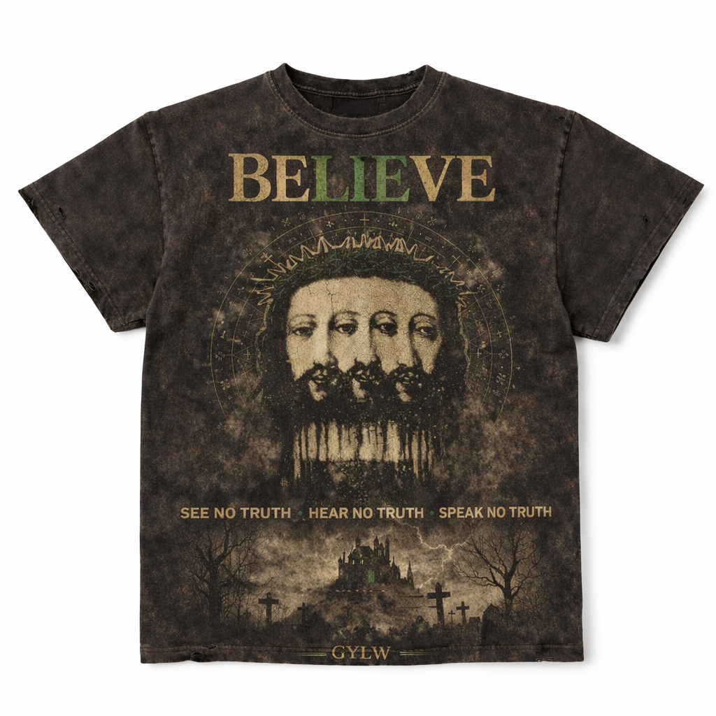Believe “See No Truth” Gothic Graphic Tee