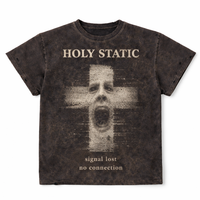 Holy Static “Signal Lost” Glitch Cross Tee