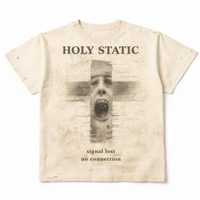 Holy Static “Signal Lost” Glitch Cross Tee